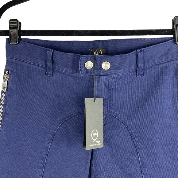 McQ ALEXANDER McQUEEN SKINNY LEG ZIPPER TRIM LOW RISE MOTO JEANS - Picture 10 of 14